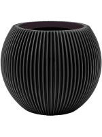 Кашпо Capi nature groove vase ball intense black D10 H9 см 6CAPGB101