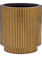 Кашпо Capi nature groove vase cylinder black gold D19 H21 см 6CAPGG314