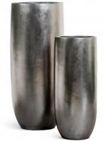 Кашпо TREEZ Effectory Metal высокий округлый конус стальное серебро 41.3317-04-014-DSL-95