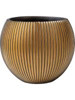 Кашпо Capi nature groove vase ball black gold D23 H19 см 6CAPGG103
