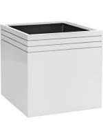 Кашпо Baq line-up cube matt white (with liner and wheelplate) L48 W48 H48 см 6LUPC48WW