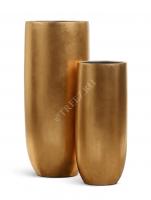 Кашпо TREEZ Effectory - серия Metal - Высокий округлый конус - Сусальное золото 41.3317-04-014-GLD-72