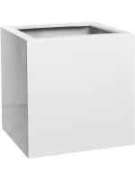 Кашпо Fiberstone glossy white block s L30 W30 H30 см 6FSTGWB30