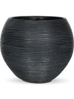 Кашпо Capi nature vase ball rib ii black D19 H16 см 6CAPNZ102