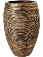 Кашпо Capi nature rib nl vase elegant deluxe black gold D51 H72 см 6CAPTG034