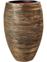 Кашпо Capi nature rib nl vase elegant deluxe black gold D55 H85 см 6CAPTG036