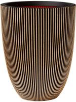 Кашпо Capi nature groove nl vase elegant low black gold D46 H58 см 6CAPTG008