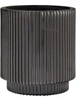Кашпо Capi nature vase cylinder groove ii black D11 H12 см 6CAPGZ312