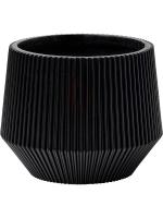 Кашпо Capi nature groove vase cylinder geo intense black D16 H13 см 6CAPGZ333