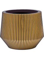 Кашпо Capi nature groove vase cylinder geo black gold D9 H8 см 6CAPGG331