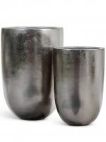 Кашпо TREEZ Effectory Metal конус-чаша стальное серебро 41.3317-04-015-DSL-67