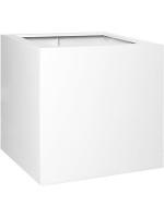 Кашпо Fiberstone glossy white block xxl L70 W70 H70 см 6FSTGWB70