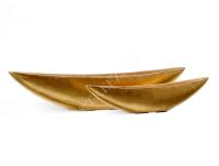 Кашпо TREEZ Effectory - серия Metal - Ваза-Лодка (2 размера)  - Сусальное золото 41.3321-04-053-GLD-20/90