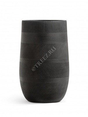 Кашпо TREEZ ERGO Graphics высокая округлая чаша чёрный графит 41.1020-0045-BLW-75