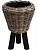 Кашпо Drypot rattan round with black feet D33 H45 см 6MND00351