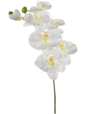 Орхидея фаленопсис ветвь белая искусственная H80 см 8EE416980