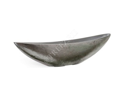 Кашпо TREEZ Effectory - серия Metal - Ваза-Лодка (2 размера) - Стальное серебро 41.3321-04-055-DSL-15/65