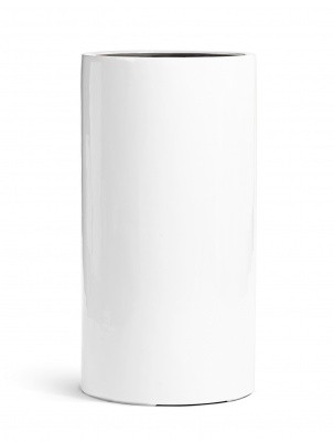Кашпо TREEZ Effectory Gloss высокий цилиндр белый глянцевый лак 41.3320-05-039-WH-80