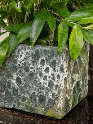 Кашпо Lava cube relic jade (glazed inside) L16 W16 H16 см 6LAVS160J