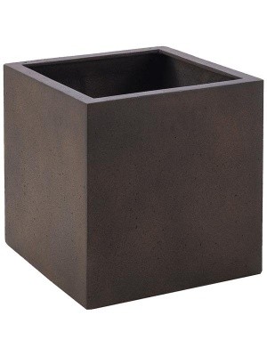 Кашпо Grigio cube rusty iron-concrete L30 W30 H30 см 6DLIRI644
