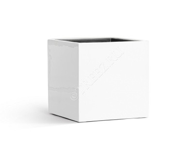 Кашпо TREEZ Effectory Gloss куб белый глянцевый лак 41.3320-05-033-WH-30
