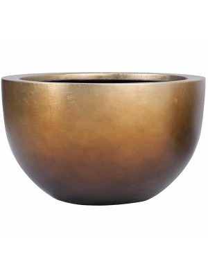 Кашпо Metallic silver leaf bowl matt honey D59 H38 см 6MTLC59HB