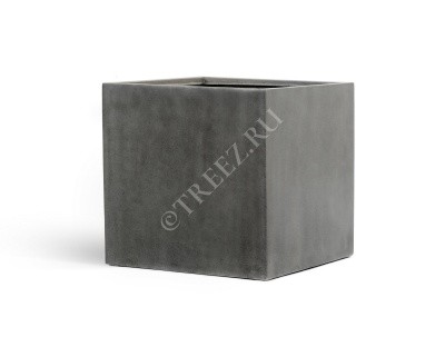 Кашпо TREEZ Effectory Beton куб тёмно-серый бетон (без вставки) 41.3317-02-005-GR/XL-30