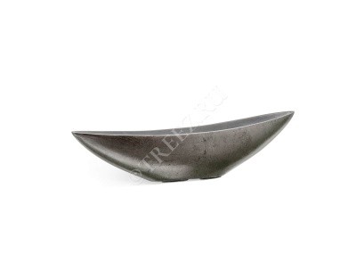 Кашпо TREEZ Effectory - серия Metal - Ваза-Лодка (2 размера) - Стальное серебро 41.3321-04-053-DSL-20/90