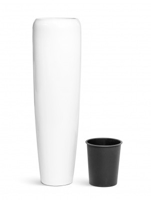 Кашпо TREEZ Effectory Gloss высокий конус Design белый глянцевый лак 41.3320-05-036-WH-097