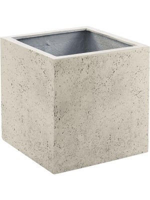 Кашпо Grigio cube antique white-concrete L30 W30 H30 см 6DLIAW606