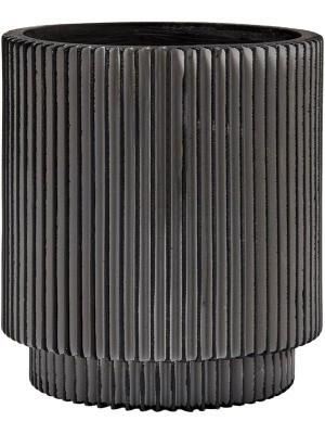 Кашпо Capi nature vase cylinder groove iii black D15 H16 см 6CAPGZ313