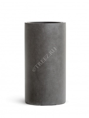 Кашпо TREEZ Effectory Beton высокий цилиндр тёмно-серый бетон 41.3320-02-029-GR-80