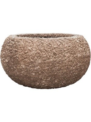 Кашпо Polystone coated kamelle bowl rock D93 H52 см 6PSC787RC
